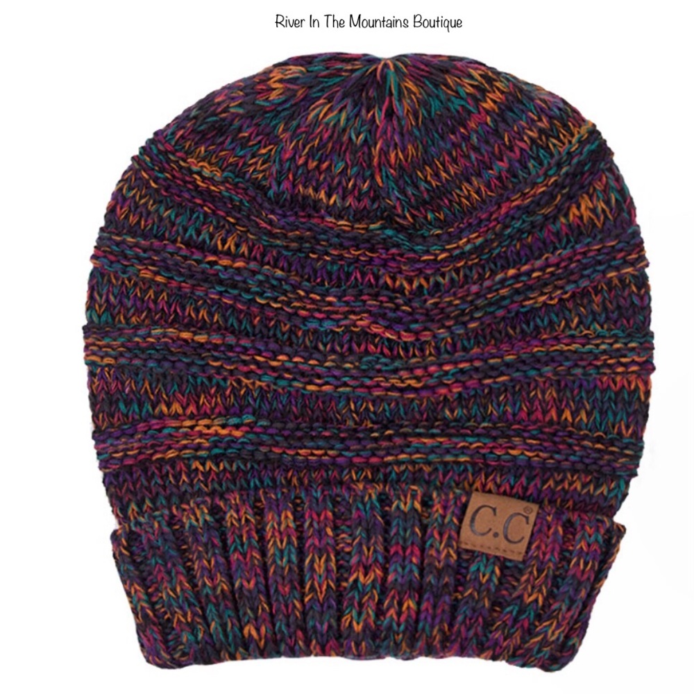 🥳HP🥳NWT! C.C Four Tone Thread Beanie! “ Dark Berry”